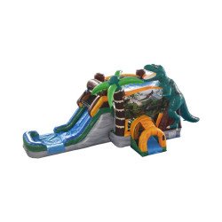 Dinosaur Escape Bounce House with Slide (Wet or Dry)